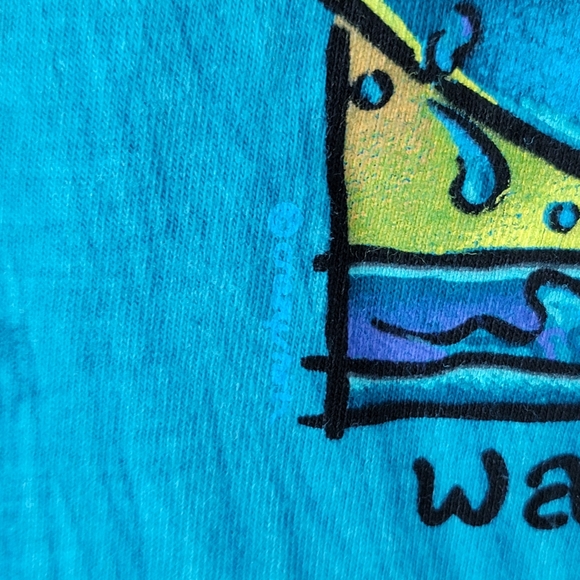 Whalewatch Waikoloa Hawaii Ocean Blue Tie Dye Summer Vintage Tee Men's Size XL - Picture 5 of 13